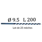 Lot de 25 Forets vrille diamtre 9,5 longueur 200 mm